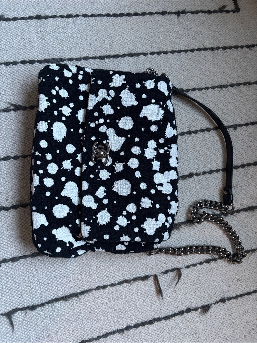 Chanel Black & White Tweed Shoulder Bag